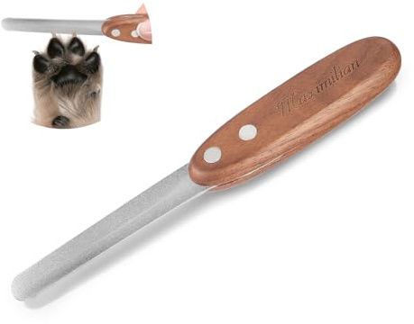 WJIAAA Nail File for Dogs Cats Pets,Diamond Coated Metal Nail Claw File Ergonomic Walnut Handle Polish Off Rough Edges Remove Burs Pet Nail Filer for Smooth and Shape All Toenail Types