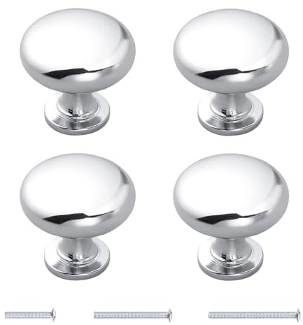 KASLCWA 4 Pezzi Pomolo per Mobili Rotondo, 22mm Maniglia per Armadietto con Viti, Pomelli per Porta Maniglia, maniglie per Porte Armadietti Cassetti e Guardaroba