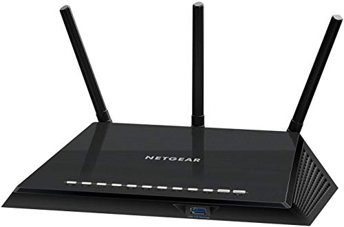 Netgear R6400 Router WiFi Nighthawk, Dual Band AC1750, Sicurezza Informatica Armor per lo smart working, 4 porte Gigabit