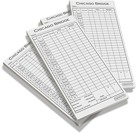 Jesters toys & games Chicago Bridge Score Pads / Scoring Cards (4 Packs) by