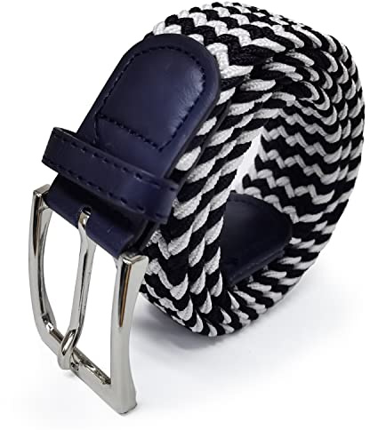 Glamexx24 Elastischer Gürtel Stoffgürtel Unisex: Stretchgürtel Geflochtener Dehnbarer Gürtel für Damen und Herren, Breite 3.5cm Länge 90cm bis 120cm
