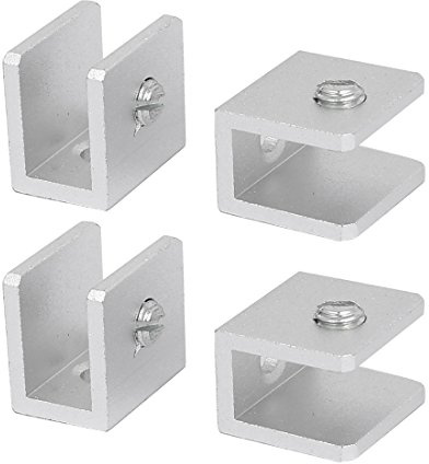 sourcingmap® 4 Pcs Estante De Vidrio Abrazadera 8Mm De Espesor Rectángulo Presilla Soporte