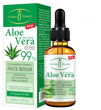 AICHUN BEAUTY Serum 99% Vitamin E Collagen Face Whitening Lifting Smoothing Oil Control Acne Perfecting Primer 4 Type (#01 ALOE VERA)