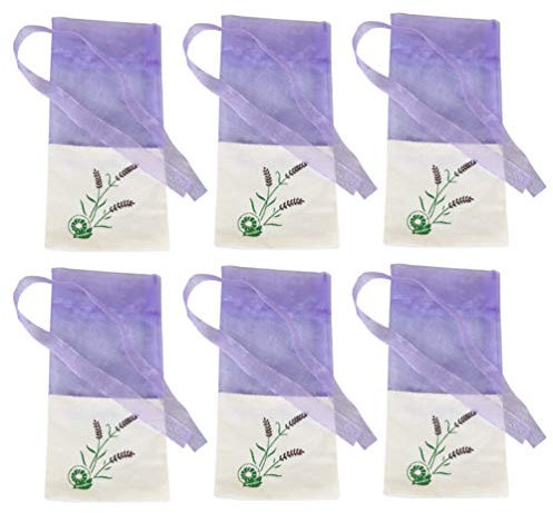 YARNOW Lavendel Beutel Leere Tasche Duft Lavendelsäckchen Organzabeutel Süßigkeitstaschen Kordelzugbeutel Sack Motten Duftsäckchen Gewürzbeutel Kräutertüten für Kleiderschrank 6 Stück