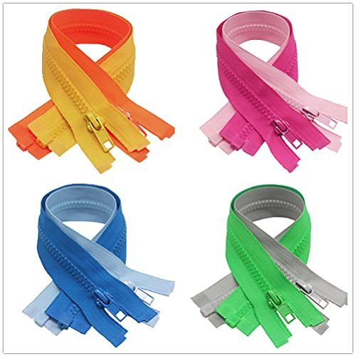 MebuZip 8 Stück 55 cm #5 Reißverschluss Kunststoff teilbar 5mm Reissverschluss für Mantel Jacken, 8 Farben (55 cm)