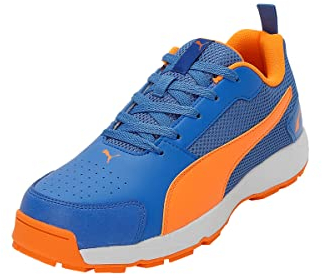 Puma Men's Cricket HighRun Cricket Shoe, Bluemazing-Orange Glow-White, 9 UK