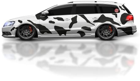 NoFame.Design | XL Aufkleber Seitenaufkleber Camo Flecken für eine Fahrzeugseite Wunschfarbe | 19Teilig | Gänzend-Matt | Dekor | Seitensticker | S-D-04-E (Türkis glänzend)
