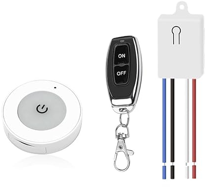 QIACHIP Interruttore della luce telecomando 220V AC 230V relè Radiocomando senza fili 433 MHz Ricevitore con 2 Trasmettitore,Potenziale-libero contatti Controller