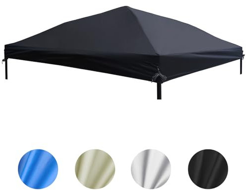D&ONEHOS Ersatzdach, 25,4 x 25,4 cm, wasserdicht, Sonnenschutz, Dachabdeckung für Außenbereich, Garten, Terrasse, Pavillon, Sonnenschutz mit silberfarbener Beschichtung (nur Oberseite, 300 x 301 cm,