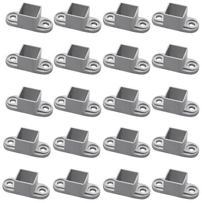 DYYYYD 20 Pcs 1 x 1 inch Square Post Flange Base,Decking Posts & Accessories,Aluminum Floor Mount Anchor Post Base,for Fence or Deck Mount 25 x 25mm Post Fittings, Metal