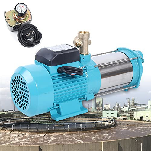 1300W Kreiselpumpe Hauswasserwerk - Gartenpumpe Druckschalter 9,8bar 4000L/H mit Schaltautomatik Druckschalter Gerade durch/Kupfer 5-Wege (Kupfer 5-Wege)