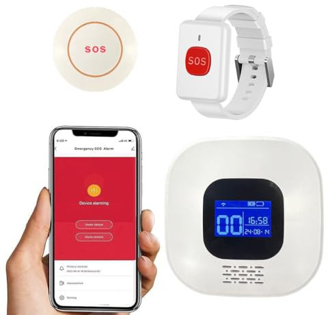 VOCA Smart WiFi Wireless Emergency SOS Button, Call Button, Panic Button, Emergency Alarm for Elderly, Seniors, Patients, and Disabled | 2.4G WiFi (SP106 Watch)