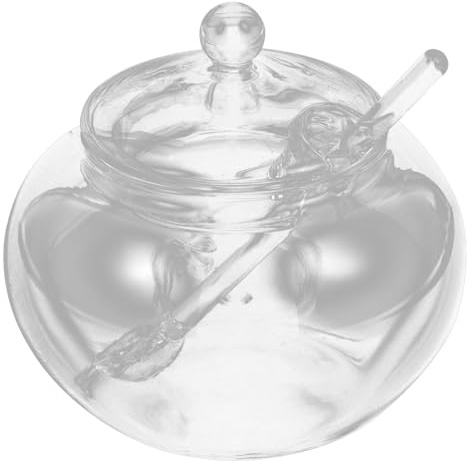 Amosfun Glass Sugar Shaker and Salt Shaker Spoon for Farmhouse Kitchen Seasoning Bottle Storage