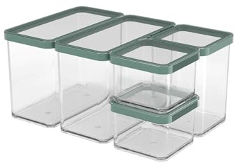 Rotho Loft Set Vorratsdosen 5 tlg. LOFT, Kunststoff (PP) BPA-frei, transparent, (32.3 x 22.3 x 16.6 cm)