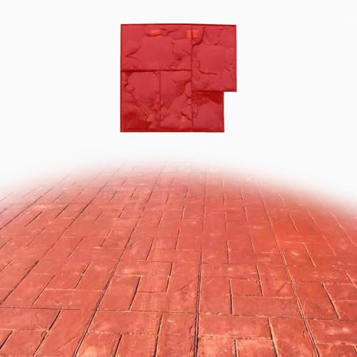 Stampi per Cemento Effetto Pietra Tappetini per Stampaggio in Cemento per Pavimenti Esterni, Finiture con Motivo Stampato a Fiori in Pietra per Marciapiedi, Stampi per Stampaggio in Cemento con Motivo