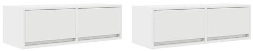 vidaXL TV-bänkar 2 st vit 80x31x25,5 cm konstruerat trä, TV-bänk, hifi-skåp, underhållningscenter, TV-sideboard, mediaskåp, TV-konsol, TV-skåp