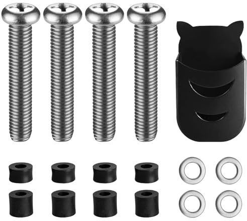 Lot de vis M8 pour téléviseur Samsung - Vis en acier inoxydable avec entretoises et rondelles, convient pour supports muraux TV, support de télécommande TV inclus