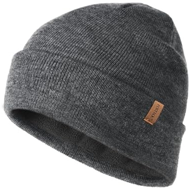 FURTALK Classic Beanie Mütze Herren mit Weichem Fleecefutterr Unisex Strickmütze Warm Bequem Wintermütze für Damen