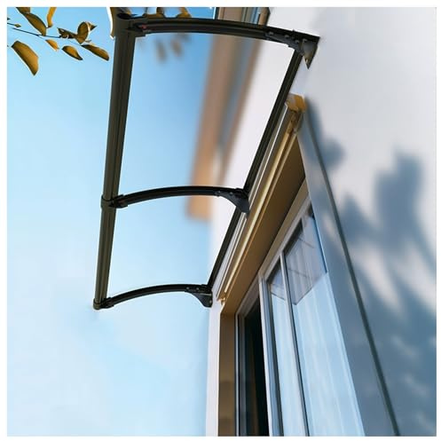 Auvent moderne en polycarbonate pour portes et fenêtres - 56,9 x 81,3 cm - Auvent de terrasse élégant - Protection contre la pluie et les intempéries - Marquise d'entrée pour la maison et la terrasse