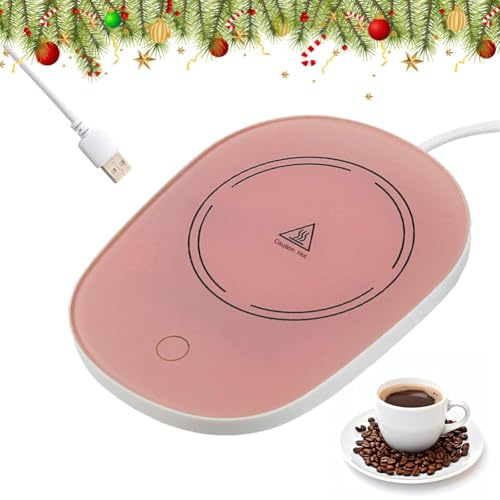 Calentador de Café,Calentador de Taza,Calentador Bebidas,Posavasos Eléctrico,Calentador de Taza USB,Calentador de Bebidas Portátil,Rosa