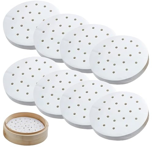 FortuneGlobe 100 x 18 cm Bamboo Perforated Paper for Steaming and Steaming, 7 Inches of Non-Stick Parchment as Dim Sum Paper, Air Fryer