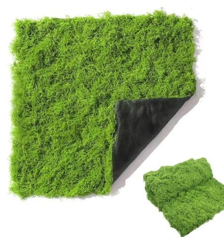 jackfru Tapis en mousse artificielle 100 x 100 cm - Plaque murale en mousse artificielle pour décoration murale, image en mousse, bricolage et terrarium - Tapis de mousse pour la décoration, vert