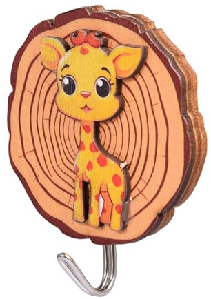 Ganci adesivi da parete – Ganci per asciugamani in legno, autoadesivi, resistenti, a forma di animale, appendiabiti da parete, per doccia, cucina, bagno