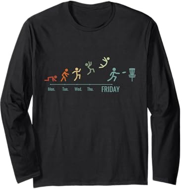 Disc-Golf-Player Disc-Golfing Game Vintage Weekend Disc-Golf Maglia a Manica