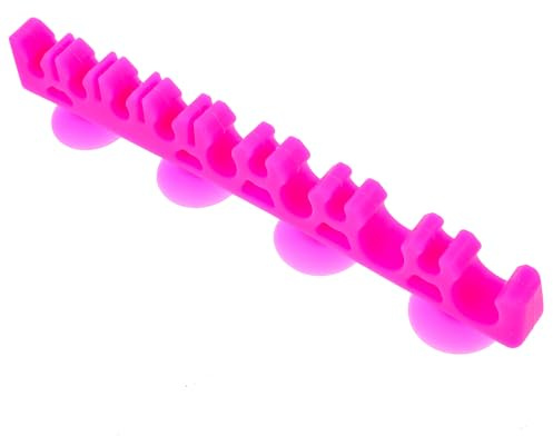 VINTORKY Support Pinceaux Maquillage en Silicone Ventouse, Étagère de Rangement Compacte pour Pinceaux Cosmétiques, Porte-pinceaux de Maquillage Pratique pour Séchage et Organisation