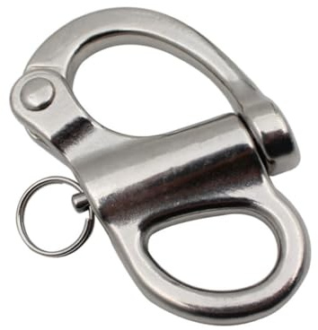 WESIEVYA Heavy Duty Stainless Steel Fixed Shackle Snap Hook for Boat Rigging and Quick Release Sailing