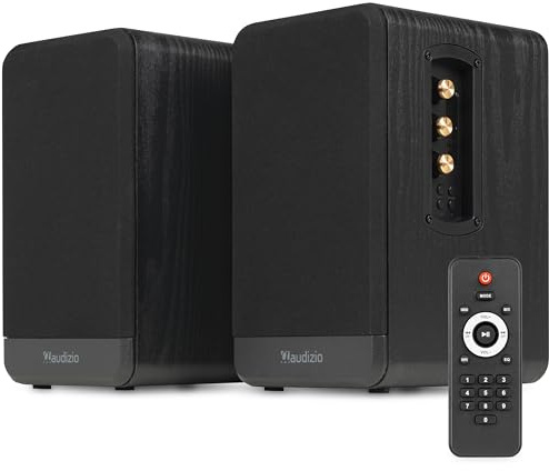 Audizio BS10 Altavoces HiFi estantería 80W Bluetooth HDMI ARC, Negro