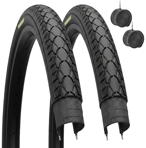 2 COPERTONI NERI 28 x 1 1/2 (40-635) + CAMERE D'ARIA PNEUMATICI STRADALI BICICLETTA CITY BIKE BICI TREKKING 28 POLLICI
