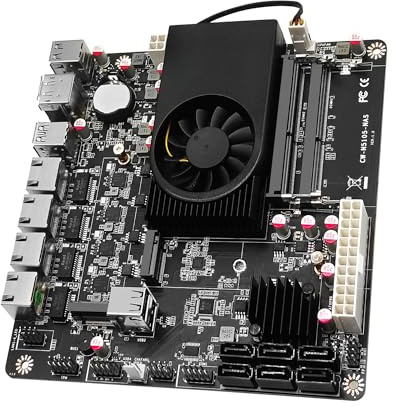 CWWK NAS Motherboard 6 Bay Pentium N6005 4C/4T, Mini ITX PC Mainboard M12, 2 x M.2 NVMe, 4 x 2.5GbE i226V LAN, DDR4 NO RAM NO SSD, 6 x SATA3.0, HD+DP, Homelab AIO/NAS/Firewall