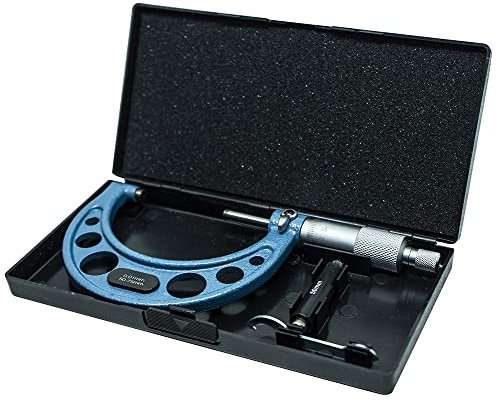 SOGI Bügelmessschraube Hundertstel für Außen L = 50 – 75 mm Terminals chrom Mic – 75 externe Messschieber