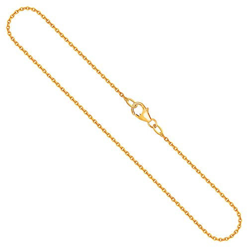 EDELIND Goldkette, Ankerkette rund Gelbgold 750/18 K, Länge 40 cm, Breite 1.5 mm, Gewicht ca. 3.2 g., NEU