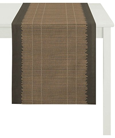 Apelt Läufer, Polyester, Gold/schwarz, 48 x 140 x 0.2 cm