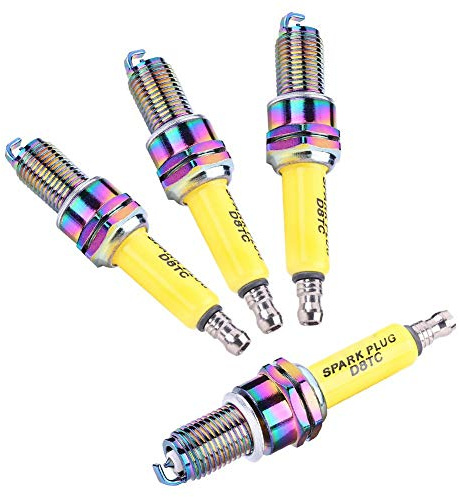 4 pezzi Candele di ricambio ad alte prestazioni, per automobili, scooter, Moto ATV Dirt Bike D8TC A7TC Car Styling Nuovo di zecca(D8TC)