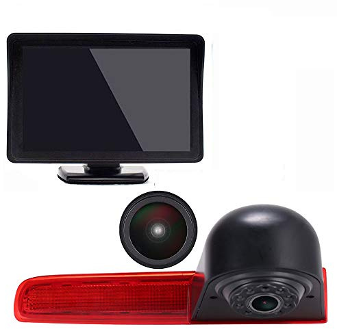 Kalakus Bremsleuchte Kamera Wasserdicht Nachtsicht Rückfahrkamera Transporter Rückfahrsystem+4.3 Zoll LCD Monitor für VW T5 T6 ab 2010 Nachrüstung in 3.Bremsleuchte Caravelle Multivan Van