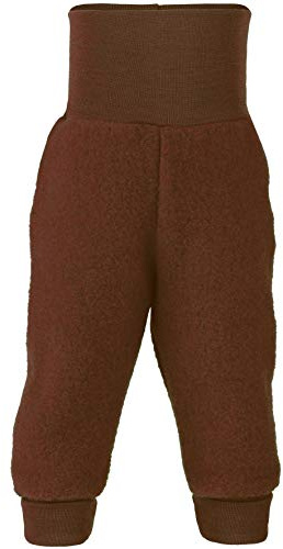 Pantalón de forro polar para bebé, 100% lana virgen, ángel natural, con cintura para el ombligo, Canela Melange, 86/92 cm