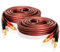 LONPOO Câble d'enceinte HiFi en Cuivre Pur avec Connecteurs Banane Plaqués or, 14 AWG, 2 m LP42 Passive Haut-parleur