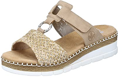 Rieker Mules V1243 pour femme, beige, 40 EU