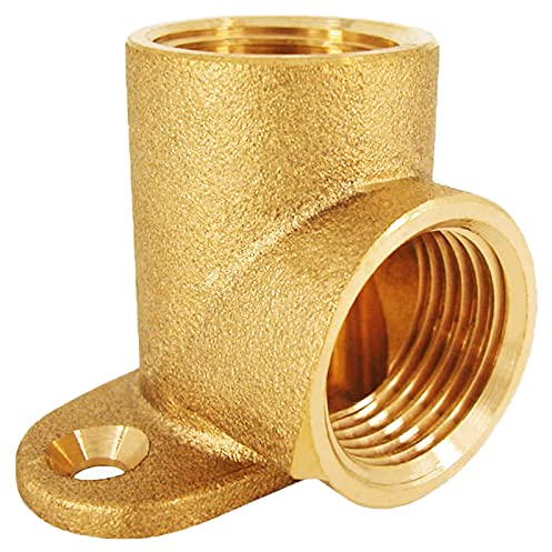 MegaHaustechnik Wand Decken Winkel aus Messing 1/2 Zoll IG x IG DN15 Innengewinde Innendurchmesser 19mm Gewinde Fitting Trinkwasser geeignet Rohr Verschraubung Kupplung Anschluss Wasser Hahn