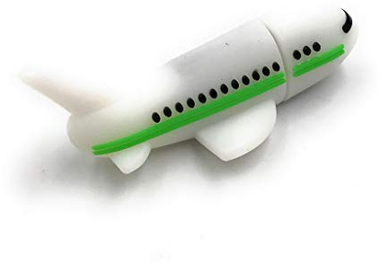 Onwomania Avión Aeronave Aviador Avión de pasajeros Blanco Verde Divertido USB Stick 128 GB USB 3.0 Soporte de Datos del lápiz de Memoria