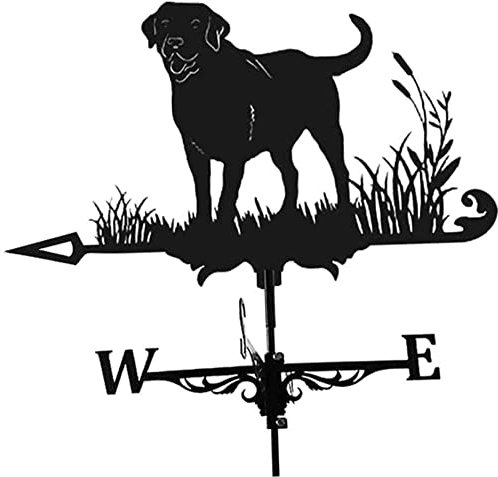 EICOFF Wetterfahne, Hausdekoration, Windfahne, Dach, Wetterfahne, Gartenmontage, Hofdekoration, Edelstahl, Hahn, Wetterfahne, Bauernhof, Retro, langlebig, für den Außenbereich, Labrador