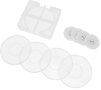 NUOBESTY 1 Satz Form Für Cd-untersetzer Epoxid-gießformen Achatscheiben Rundes Tablett Bechermatte Aus Epoxid Teetasse Kristalltablett Silikonschale Silikonform Scheinen Kieselgel Kasten