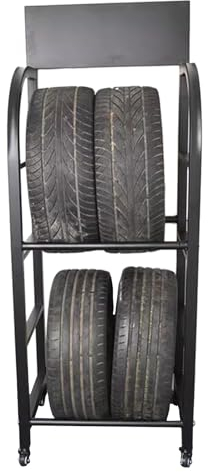 WDJBPSH Reifenregal Reifenständer Felgenbaum Reifenbaum Industrieller Reifenlagerwagen, Rollen Organizer für Räder mit Mehreren Reifen für Gewerbe/Geschäft/Garage/Motor City, Belastung - 250kg