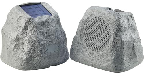 Gemini GHRK-500LTMS-PR Haut-parleur solaire portable Bluetooth Rock résistant aux intempéries, multi-liens, sans fil, éclairage LED