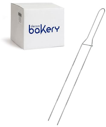 Decora, 5064115 Confezione da 25 Spilloni in Acciaio Inox, a 2 Punte, per capovolgere colombe o panettoni garantendo un miglior supporto durante le fasi di raffreddamento, Dim. 52 cm, Made in Italy
