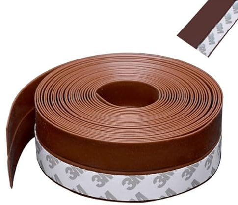 Sigillante Autoadesivo FaJoek Strisce di guarnizione autoadesive 10m*35mm Porta Guarnizione Inferiore, Striscia Sigillante in Silicone Autoadesiva per Porte e Finestre,Weather Stripping (Marrone)