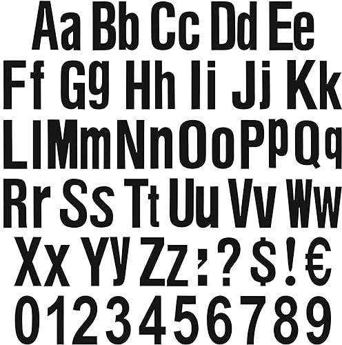 Tenare Pinnwand-Buchstaben, Buchstaben, Zahlen und Satzzeichen, lustige Pinnwand-Set für Kreidetafel, Pinnwand, 8,9 cm, Schwarz, 268 Stück